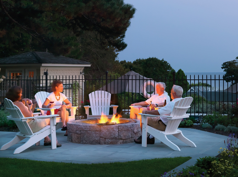 outdoor fire-pit with seating