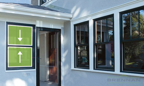 Double-hung windows have two operational sashes meaning the top and the bottom halves of the window can be opened up or down. | Brennan Enterprises