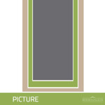 Illustration of a picture window. Picture windows are fixed frame windows. They do not open.