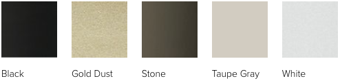 Andersen VeriLock Sensor color options: Black, Gold Dust, Stone, Taupe Gray, White