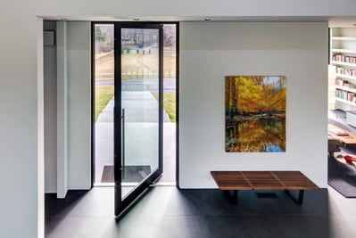Example photo of a pivot door for home entry.