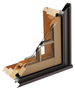 Example of Sierra Pacific corner cut from an Aluminum Clad window.