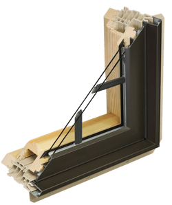 Corner cut example of Sierra Pacific's H3 Fusion Technology window.