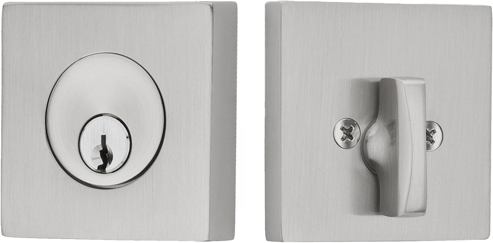 Emtek Square Deadbolt - Satin Nickel