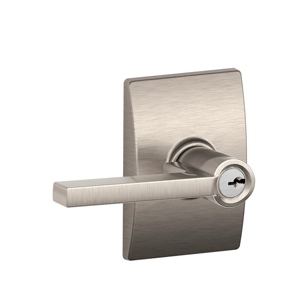 Schlage - Latitude Level with Century Trim Keyed Lockset - Satin Nickel