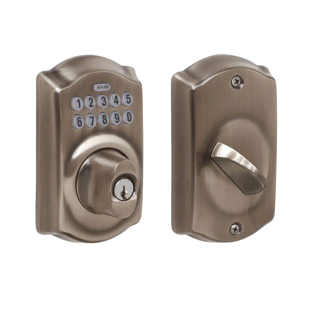 Schlage Electronic Keyed Deadbolt - Satin Nickel