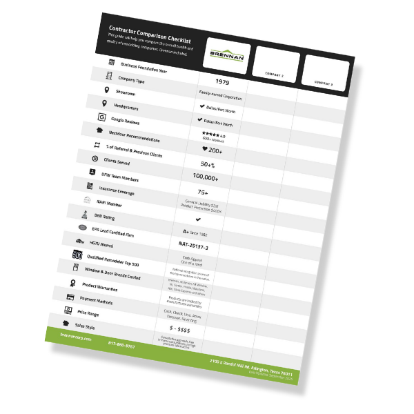 Brennan Contractor Comparison Checklist