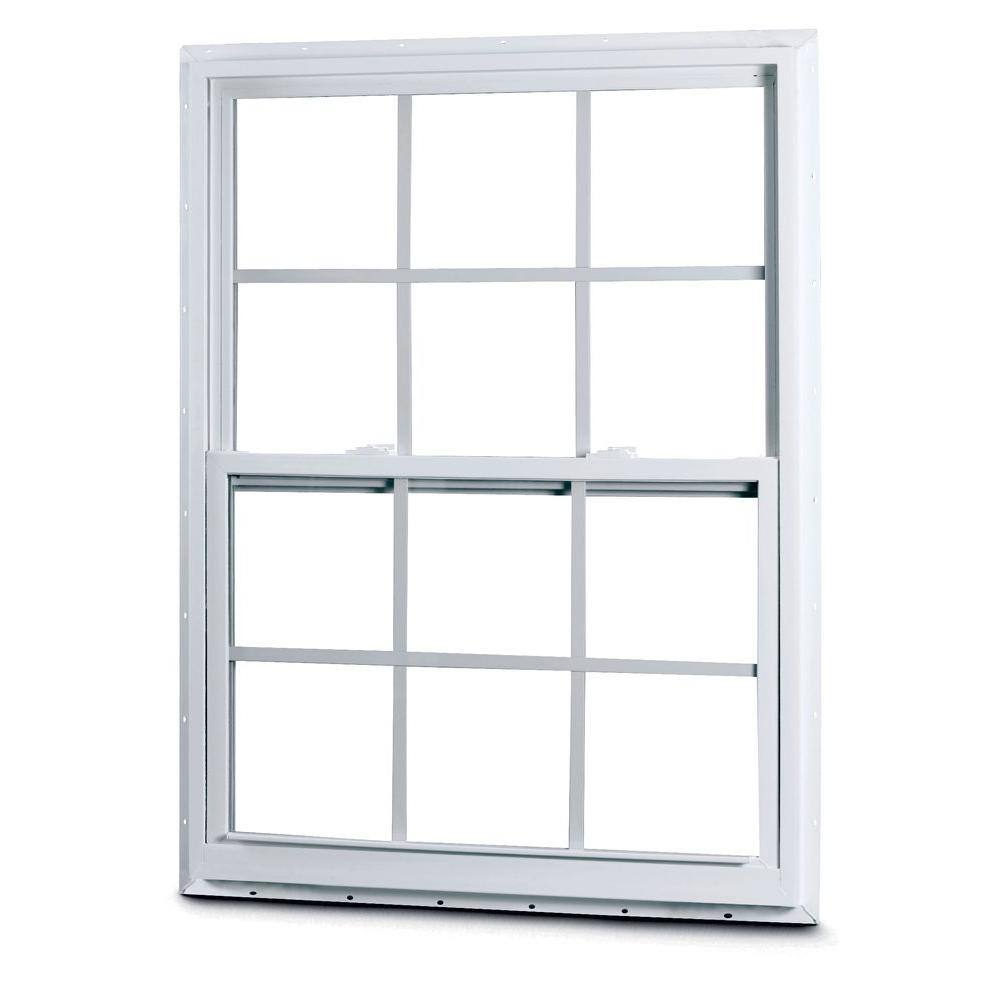 energy efficient aluminum double hung window with insulated glass