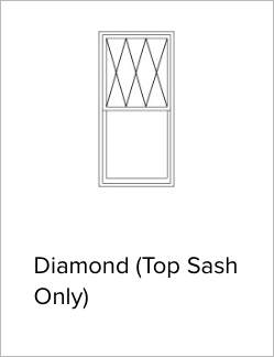 Example of Diamond on top sash only grille pattern from Brennan Enterprises's partner Andersen Windows and Doors.