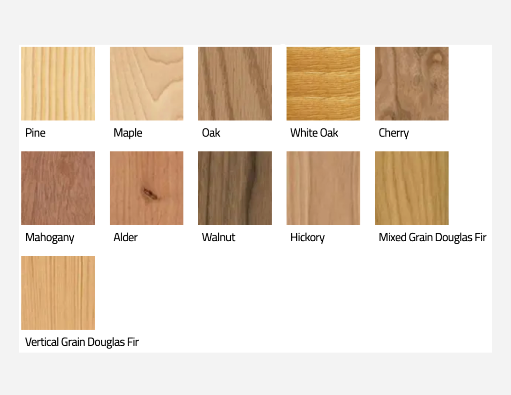Andersen Interior & Exterior Wood Species