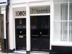 black front door