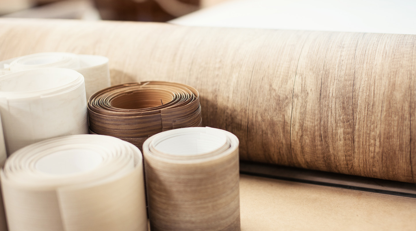Rolls of wood veneer. Image: Adobe Stock Images