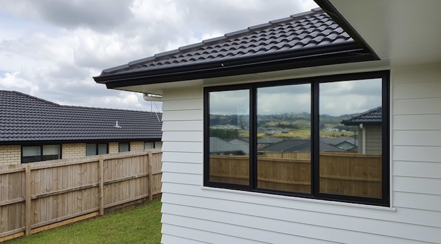 Home with after-market window tint. Image: Source unknown