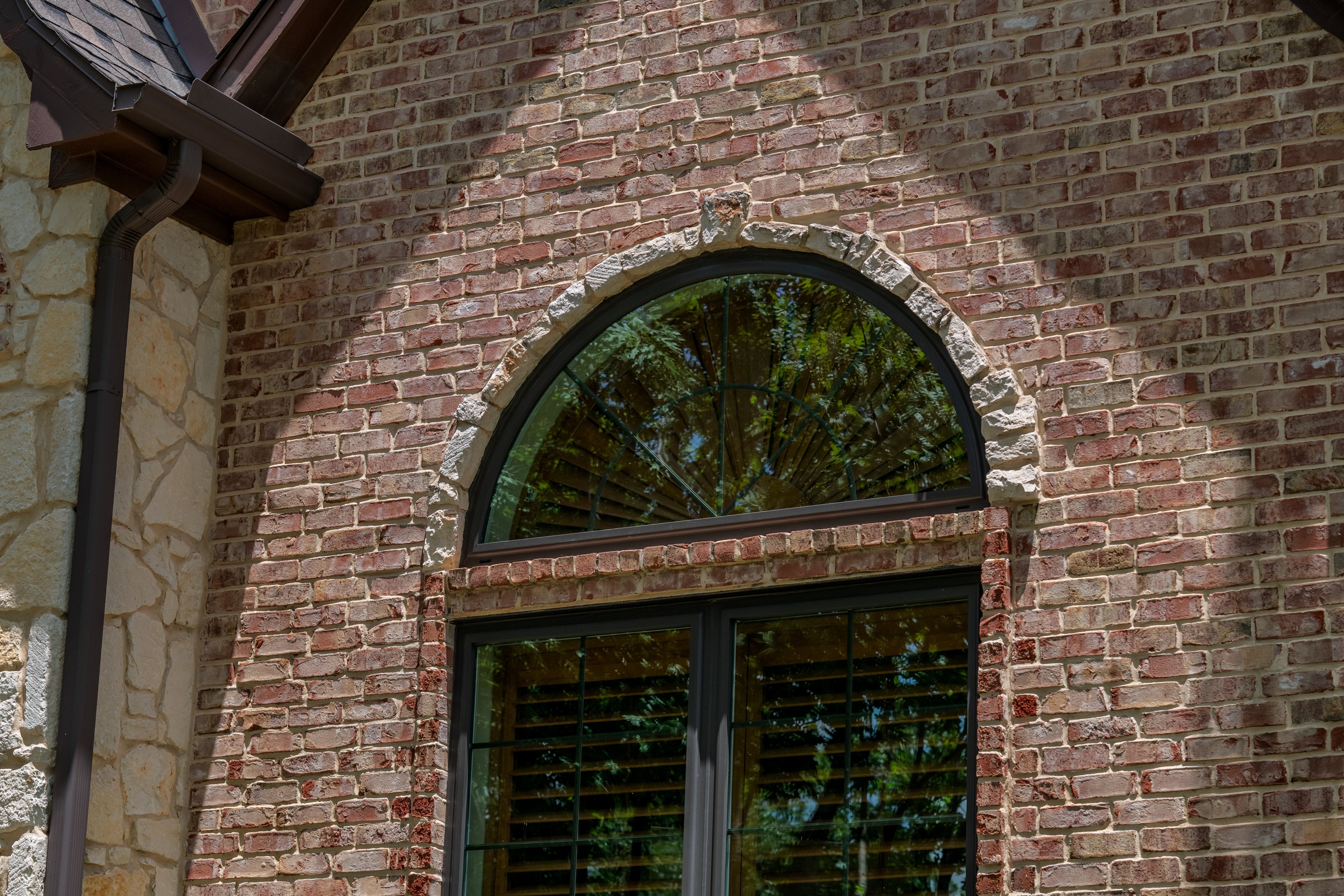 Bronze half round picture window