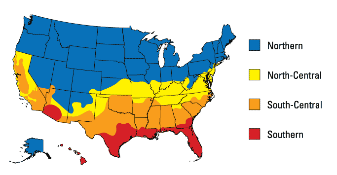Energy Star climate zone map.