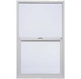 Image of Milgard Aluminum single hung window. The single hung window is made of vinyl and has a slim frame.