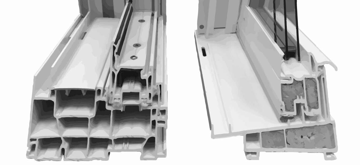 Pocket on left and sloped on right.