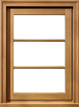 Example of Sierra Pacific casement windows in wood with grids.