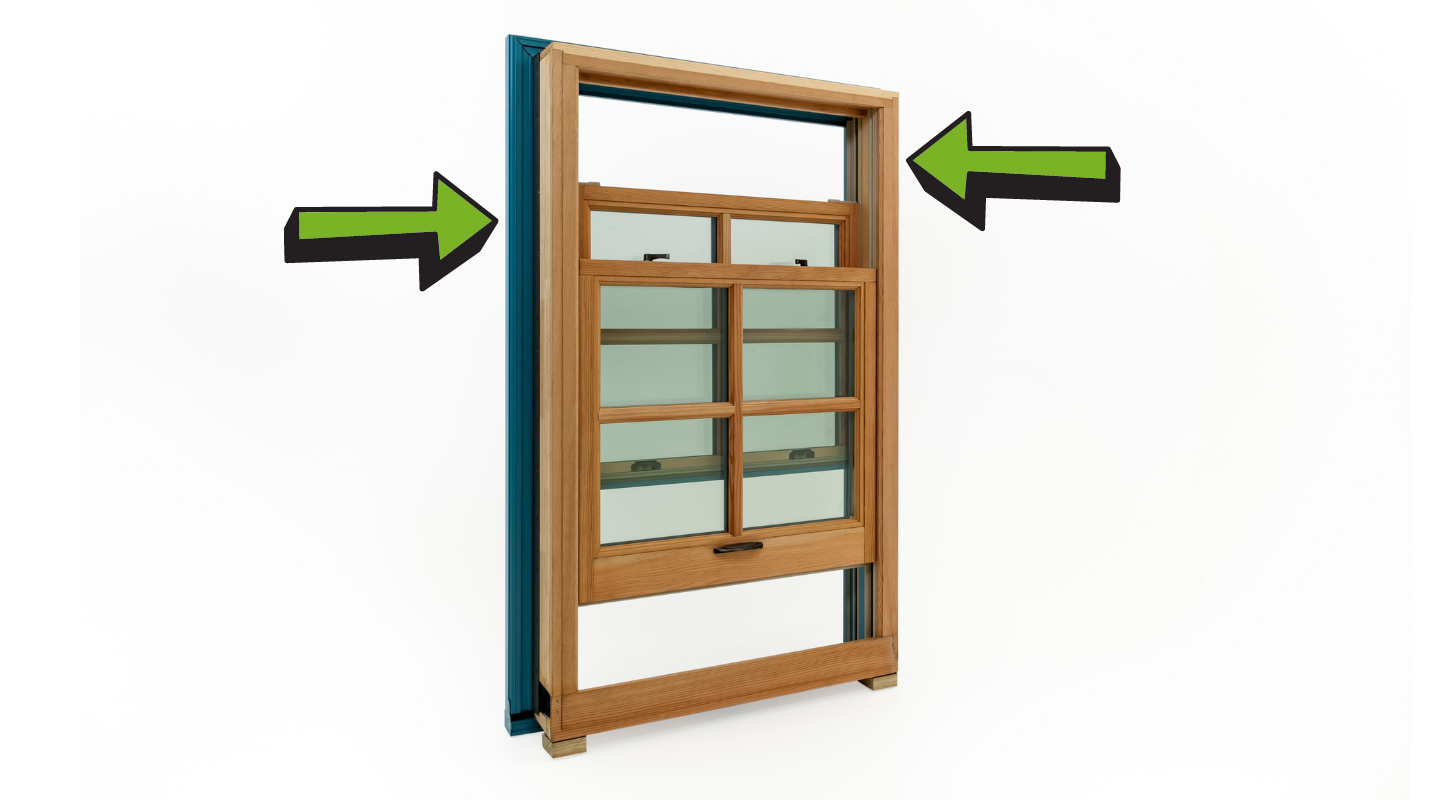 Andersen double hung window with both top sash and bottom sash open. Photo by Brennan Enterprises.