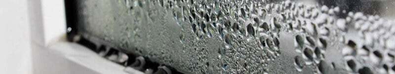 Example of window with condensation on the glass.