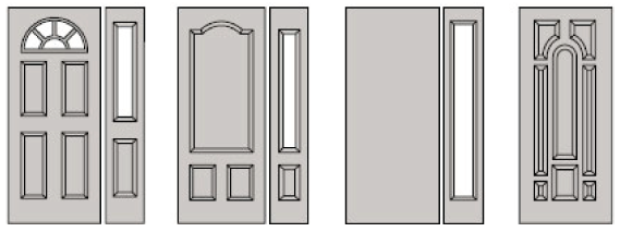 Example of sidelites with glass of different heights.