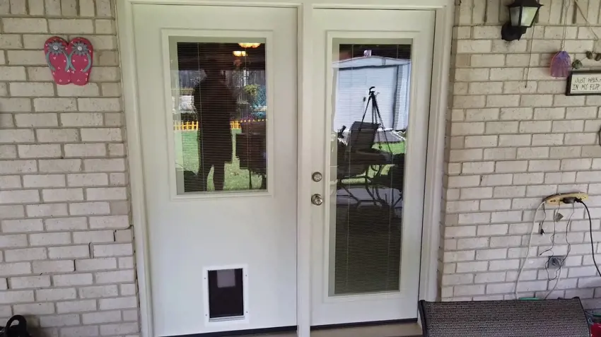 ProVia Legacy Steel Patio Door with Blinds & Dog Door Install Thumbnail Image