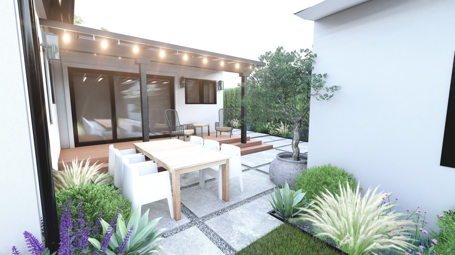 Yardzen - online landscape design for back patio