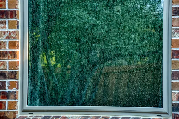 Rain Privacy Glass in Picture Window