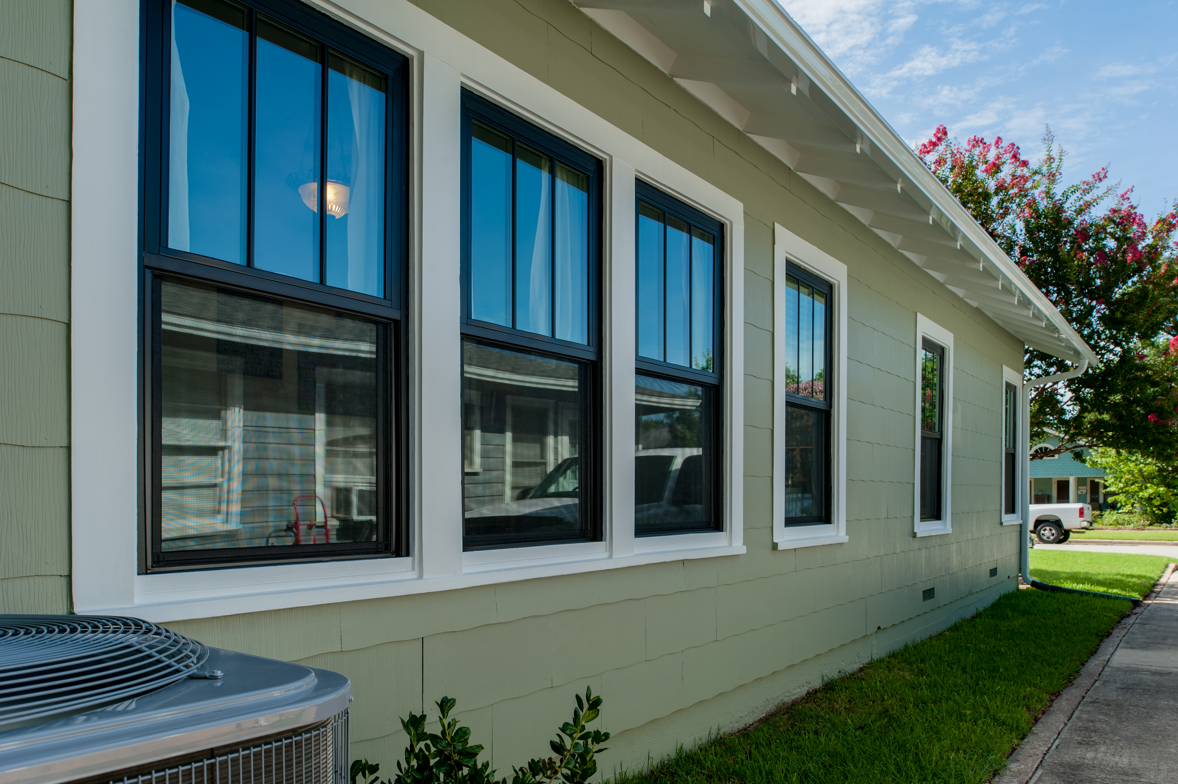 Double pane glass black windows installed by Brennan