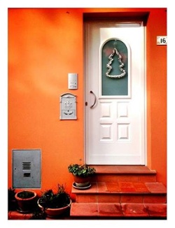 white front door