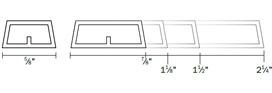 Contemporary grille profile and measurements
