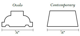 E-Series Removable grille profiles: ovolo; contemporary