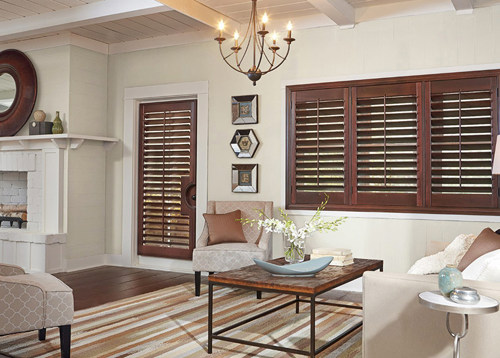 Wood shutters from budget blinds in Dallas, Texas.