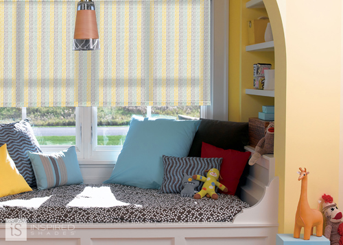 Roller shades for nursery from Budget Blinds in North Arlington, Texas