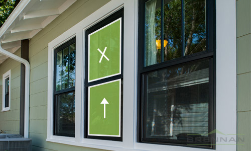 Single-hung windows have one operational sash meaning the top section is fixed and the bottom can be moved up and down to open. | Brennan Enterprises