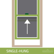 Single-hung window illustration from Brennan Enterprises