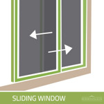 Sliding windows are windows that open horizontally by gliding along a rail.