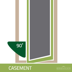 Illustration of a casement style window, image from Brennan Enterprises, an exterior remodeling company near Dallas-Fort Worth, Texas.