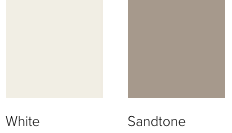 Exterior window finishes for Andersen 200 Series windows: White and Sandtone.