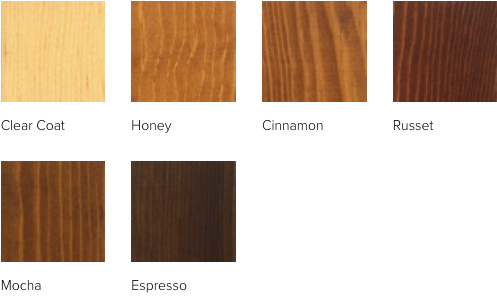 Wood stain options for Andersen A-Series windows.
