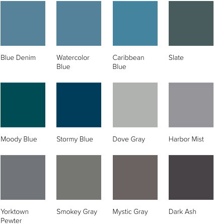 Andersen E-Series Exterior colors - blues to gray