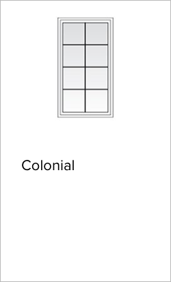 Example of Colonial grille pattern from Brennan Enterprises's partner Andersen Windows and Doors.