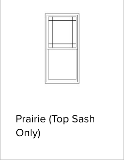 Illustration of Prairie (Top Sash Only) grille pattern from Brennan Enterprises's partner Andersen Windows and Doors.