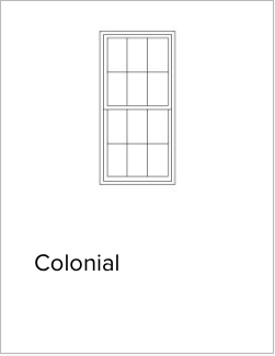 Illustration of Colonial grille pattern from Brennan Enterprises's partner Andersen Windows and Doors.