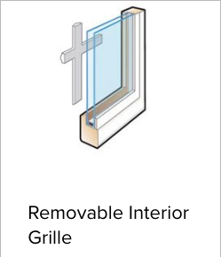 Illustration of Andersen's Removable grilles. Removable grilles are fastened on the inside of the window making them easy to remove. Brennan Enterprises is an Andersen certified dealer located in North Texas.