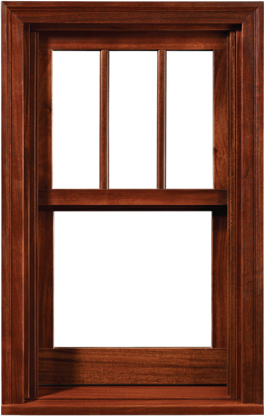 Example of a Sierra Pacific single/double hung window in wood with fractional grids.