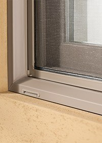 Weep drain on patio doors and windows relieve flooding and standing water from rain and washing.