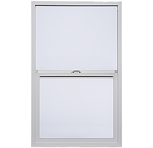 Image of Milgard Aluminum single hung window. The single hung window is made of vinyl and has a slim frame.