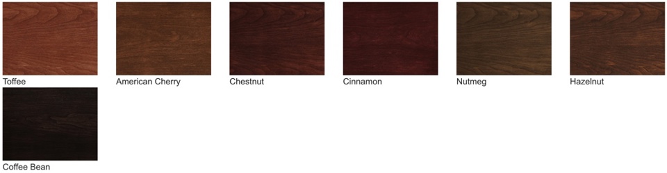 ProVia Signet stains are available in 7 options for the Cherry and Mahogany series.