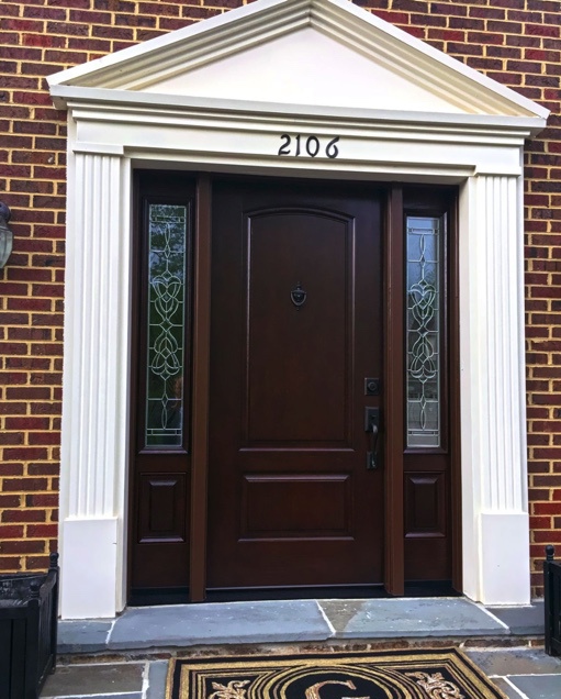 ProVia Signet fiberglass front doors are notable for their realistic wood appearance.
